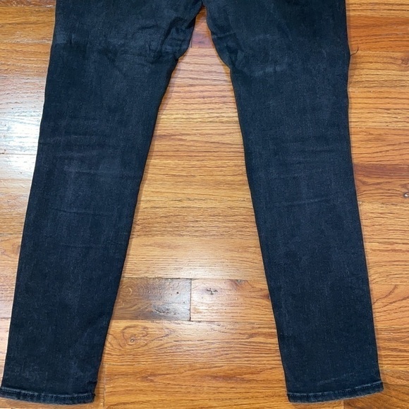 AMERICAN Eagle Next Level Stretch Distressed Ripped Goth Black Jeans 10 Short - Picture 9 of 16